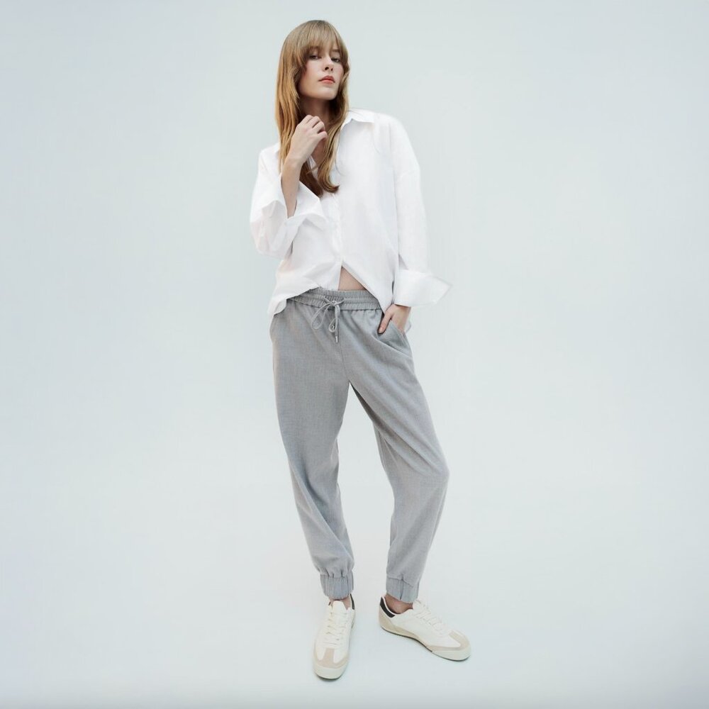 Zara grey linen jogger sweatpants